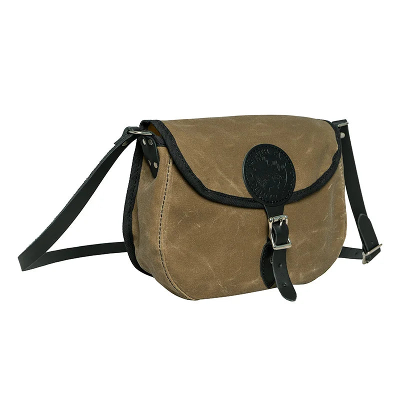 Lake Ontario Medium Shell Purse Black Trim and Wax Khaki Side Angle