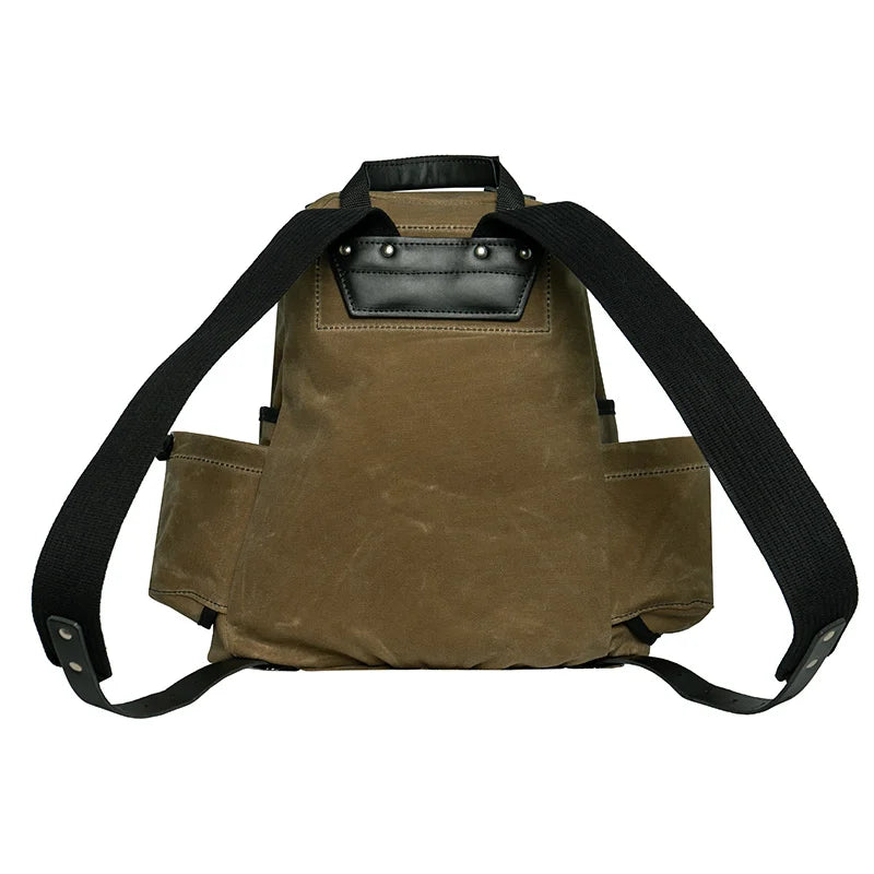 Woodsmans Pack Backpack Lake Ontario Black Trim and Wax Khaki Back