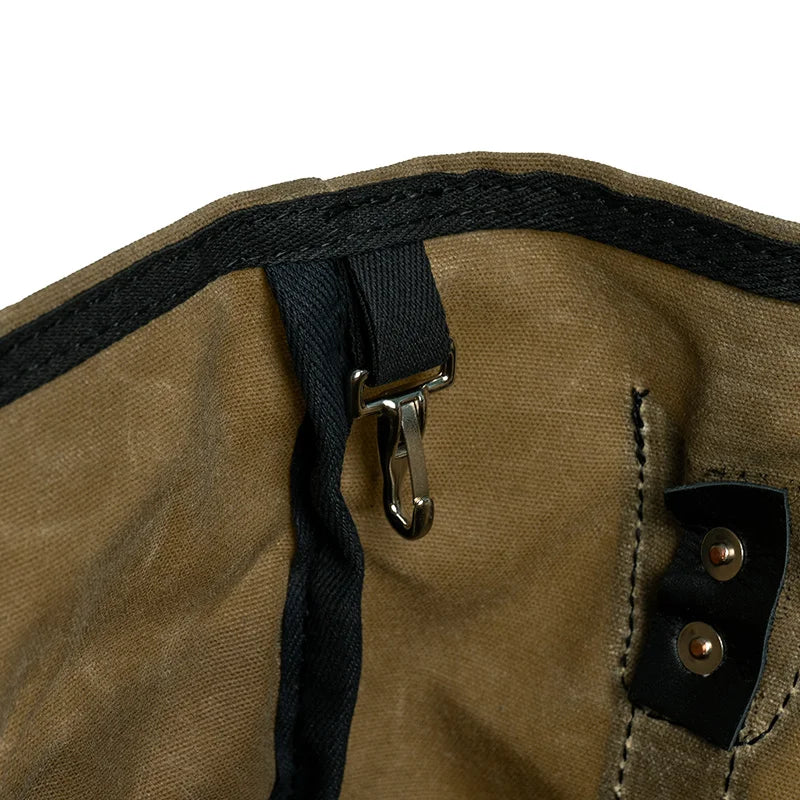 Lake Ontario Highlander Tote Black Trim and Wax Khaki Clip