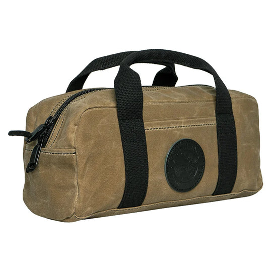 Lake Ontario Utility Bag Black Trim and Waxed Khaki Side Angle