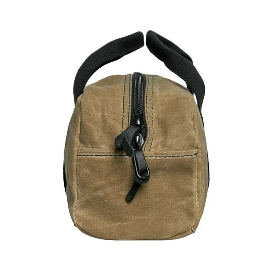 Lake Ontario Utility Bag Black Trim and Waxed Khaki Side