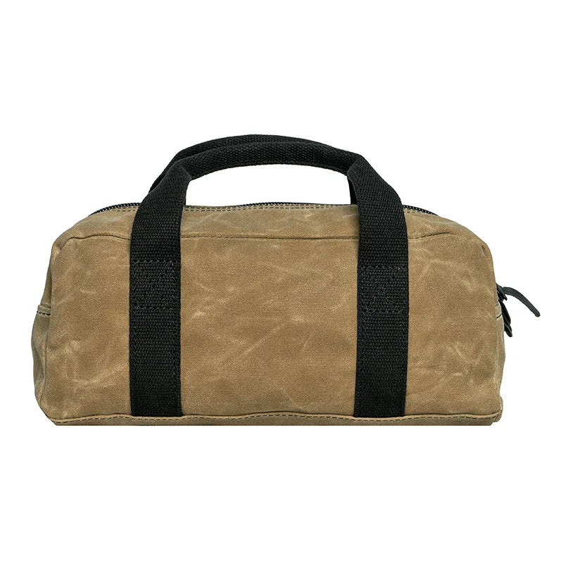 Lake Ontario Utility Bag Black Trim and Waxed Khaki Back