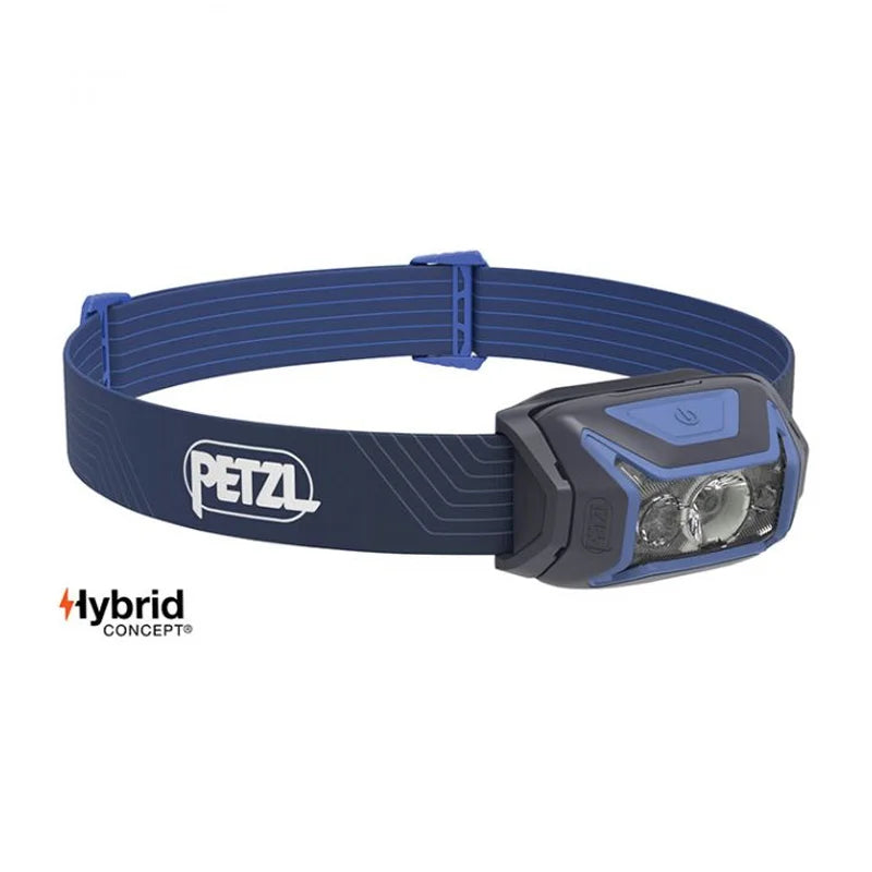 Petzl ACTIK Headlamp 450 Lumens in blue with a white background
